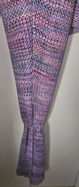 Adult Purple Weave Mermaid Tail Blanket Over 7 Ft Long Cozy Soft Snuggle Throw