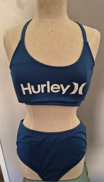 HURLEY Blue 1X 2-Piece Bikini Bathing Suit