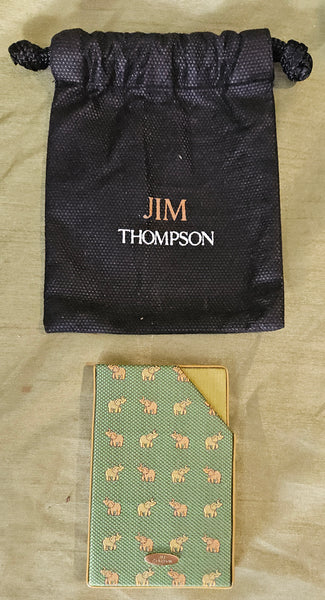 Brand New Authentic Jim Thompson Green & Gold Elephant Card Holder