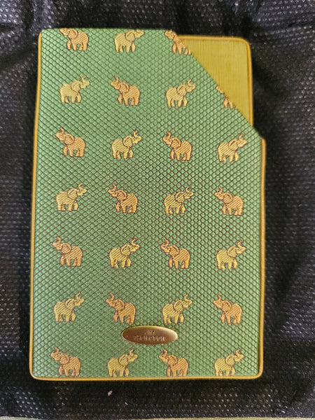 Brand New Authentic Jim Thompson Green & Gold Elephant Card Holder
