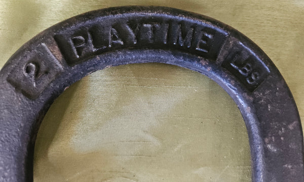 Set of 4 Vintage PLAYTIME Black & Gold Hi-Tensile Horseshoes