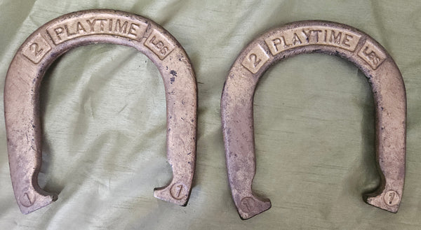 Set of 4 Vintage PLAYTIME Black & Gold Hi-Tensile Horseshoes
