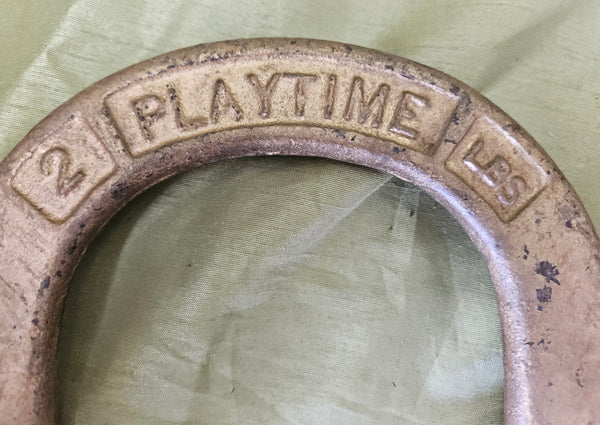 Set of 4 Vintage PLAYTIME Black & Gold Hi-Tensile Horseshoes