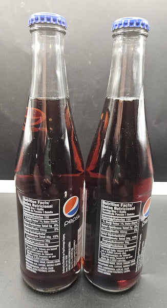 Set of 2 Made in Mexico Special Import Unopened Pepsi Bottles