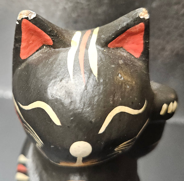 Japanese Black 4" Wood Lucky Cat (READ DETAILS)