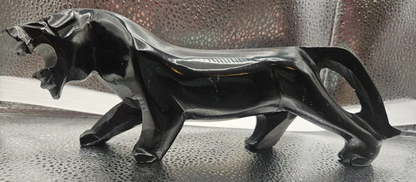 Vintage Onyx 10" Black Panter Animal Figurine (READ DETAILS - Sm Flaw)