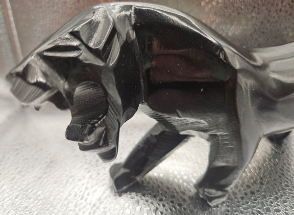 Vintage Onyx 10" Black Panter Animal Figurine (READ DETAILS - Sm Flaw)