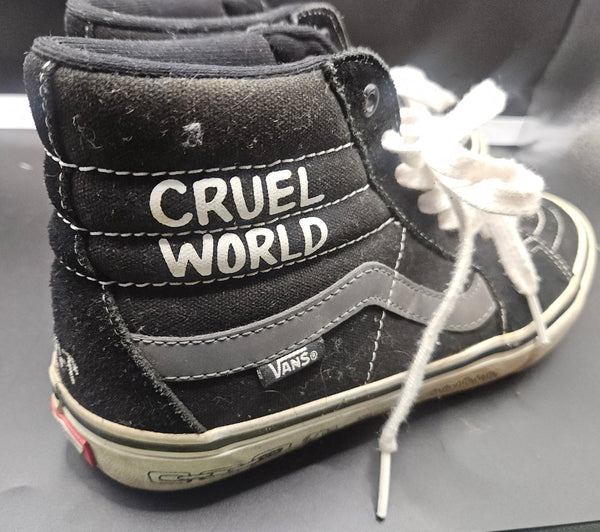 Men's Size 8.5 VANS Off the Wall x CULT Sk8-Hi Pro Black High Top Shoes