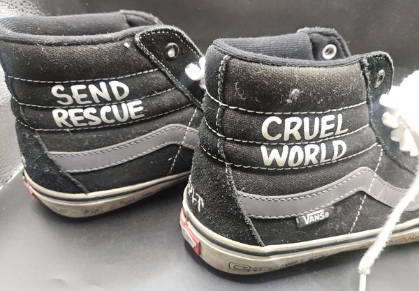 Men's Size 8.5 VANS Off the Wall x CULT Sk8-Hi Pro Black High Top Shoes