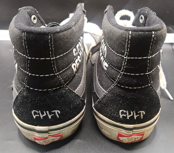 Men's Size 8.5 VANS Off the Wall x CULT Sk8-Hi Pro Black High Top Shoes