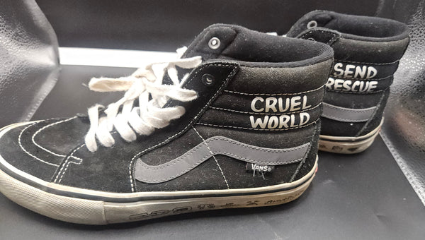 Men's Size 8.5 VANS Off the Wall x CULT Sk8-Hi Pro Black High Top Shoes