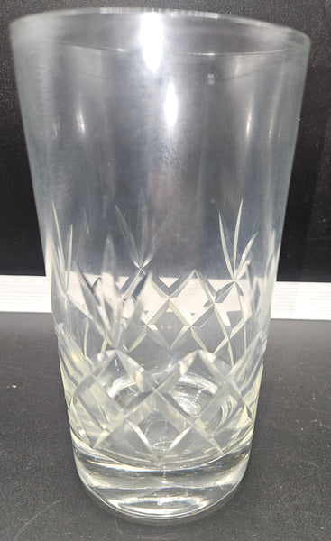 Lot of 14 Vintage Clear Cut Crystal Tumblers & Old Fashion / Juice Glasses
