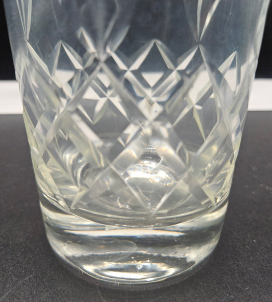 Lot of 14 Vintage Clear Cut Crystal Tumblers & Old Fashion / Juice Glasses