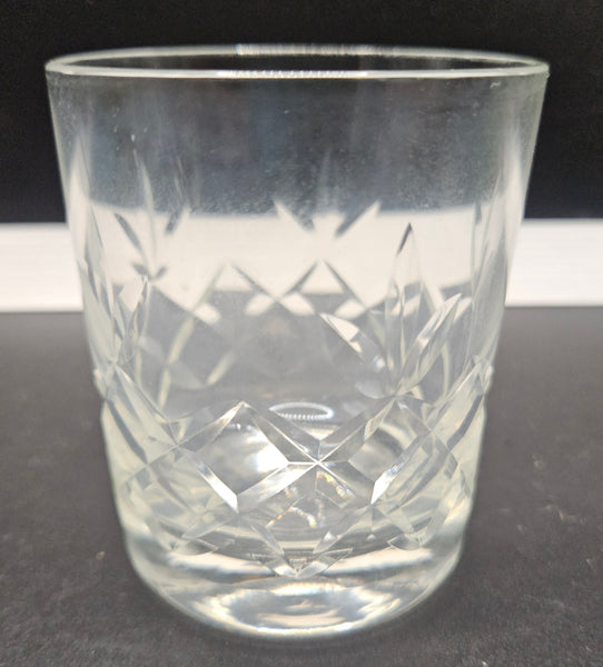Lot of 14 Vintage Clear Cut Crystal Tumblers & Old Fashion / Juice Glasses