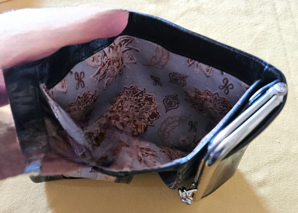 Black Leather HOBO Half Size Wallet