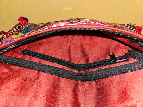 Vibrant Handcrafted Banjara Bohemian Pom Pom Patchwork Purse