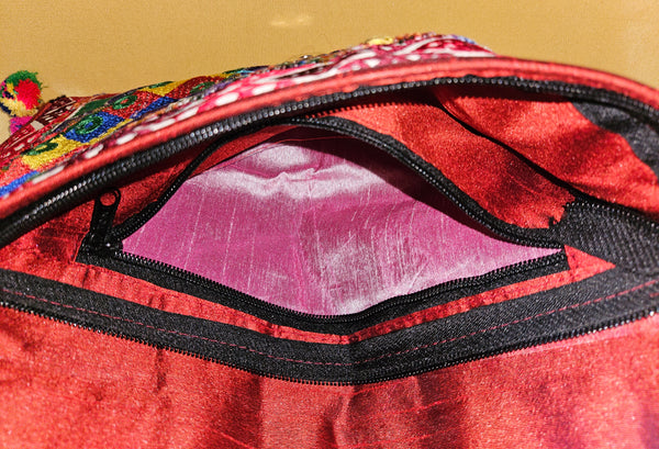 Vibrant Handcrafted Banjara Bohemian Pom Pom Patchwork Purse