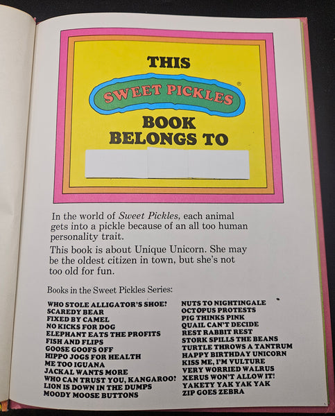 Sweet Pickles Happy Birthday Unicorn Book