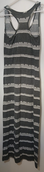 XS MOSSIMO Grey & White Tribal Print Racerback Maxi Dress