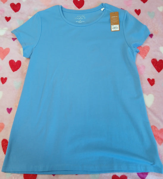 Set of 2 Large SONOMA EVERYDAY TEE Blue & Yellow Plain Colored Shirts