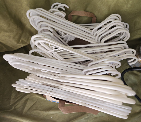 Lot of 50 White Plastic Hangers