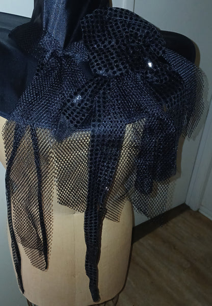 Sequence & Lace Black Witch Hat