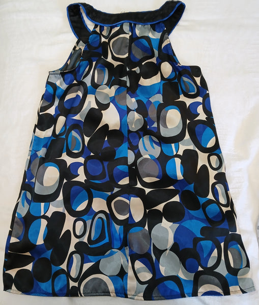 Medium LOTS OF LOVE by SPEECHLESS Blue, Grey, & Black Silky Tank Top