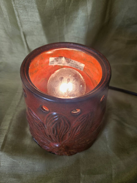 Retired Scentsy Rust Brown Sunflower Wax Warmer Lamp
