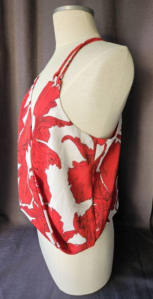 XL SHEIN Red & White Floral Dress Tank Top