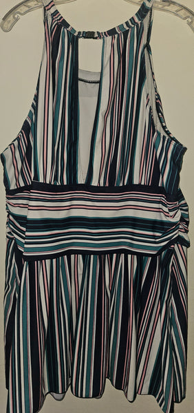Women's 3X Unbranded Striped Swim Dress