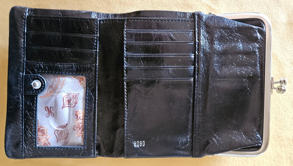 Black Leather HOBO Half Size Wallet