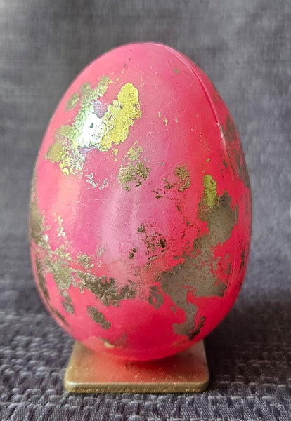 Pick Color ~ Color & Gold Decorative Spring Egg on Stand