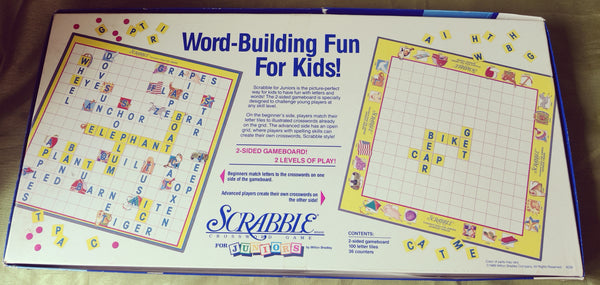 Vintage 1989 SCRABBLE CROSSWORD Game for JUNIORS by Milton Bradley