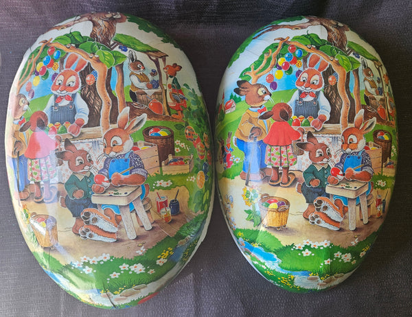 Vintage 14" NESTLER German Paper Mache 2-Pc Peter Rabbit Easter Egg