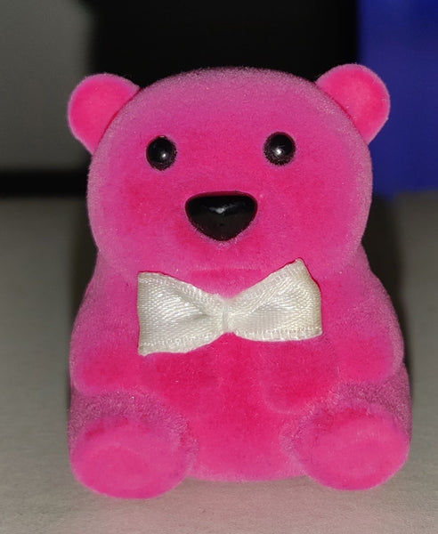 Brand New Rose Zircon Balloon Bear October Birthstone Charm Necklace with Velvet Bear Carrier (READ DETAILS)