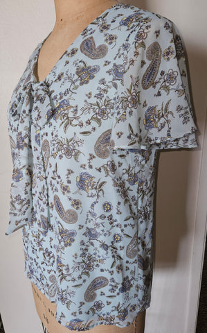 Large Brand New PLEIONE Mint Paisley Blouse