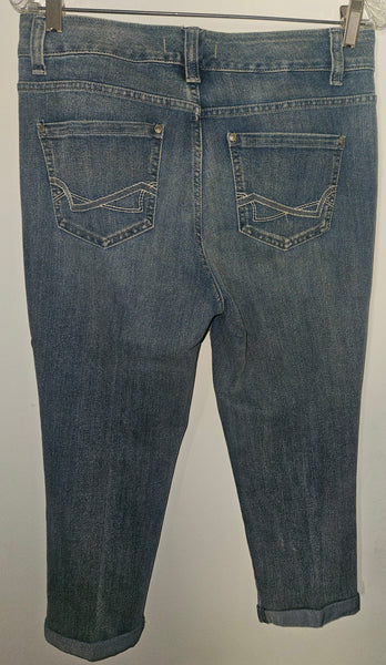NINE WEST Vintage America Collection Womens Size 8 29 Boho Jeans Blue Denim