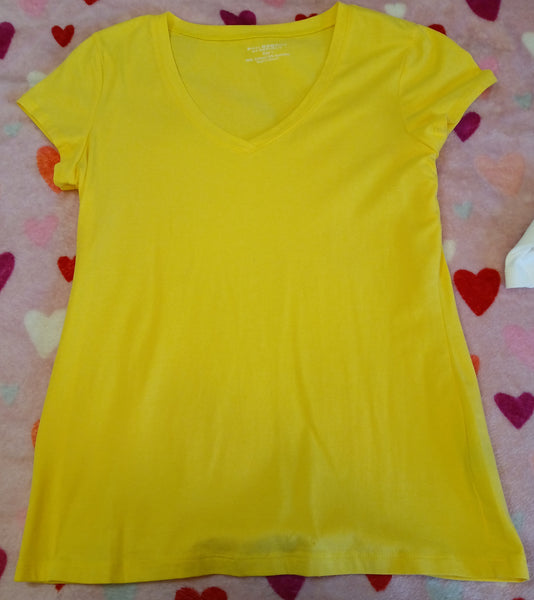 Set of 2 Brand New Large White & Yellow Plain Colored Shirts