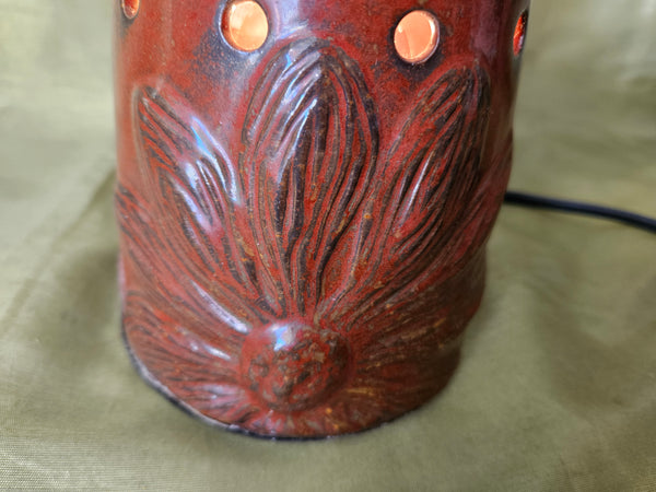 Retired Scentsy Rust Brown Sunflower Wax Warmer Lamp