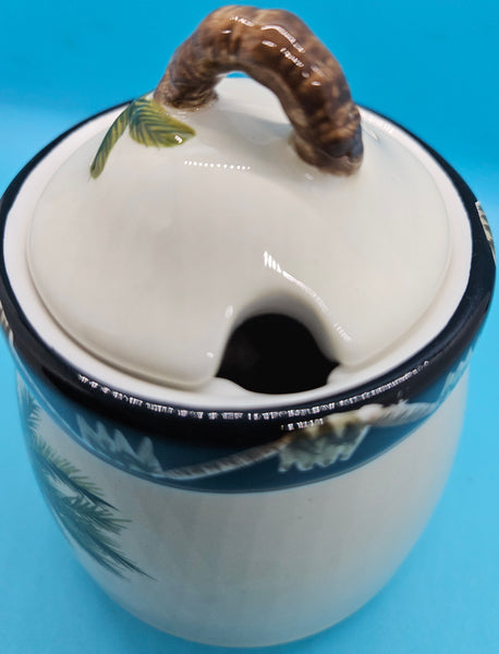 Vintage 1990's Ceramic 14 oz Palm Tree Sugar Container