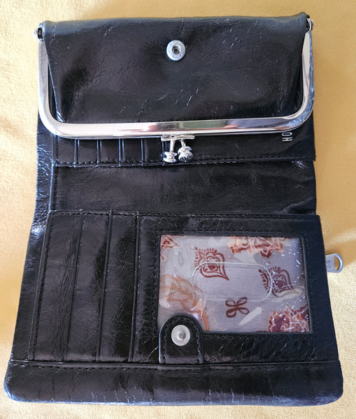 Black Leather HOBO Half Size Wallet