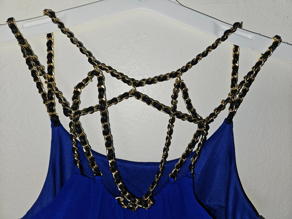 Medium CHARLOTTE RUSSE Royal Blue w/ Gold Chain Strap Dress The DARRling Garage Medium CHARLOTTE RUSSE Royal Blue w/ Gold Chain Strap Dress The DARRling Garage