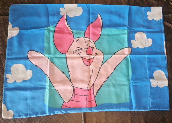 Disney Vintage Winnie the Pooh Piglet Pillowcase Double Sided Standard Bedding