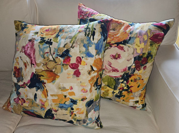 Set of 2 Thomasville at Home Martella Floral 17x17 Feather Throw Pillows