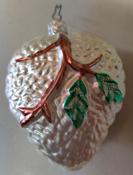 Vintage West Germany Hand Painted Butterfly Glass Christmas Ornament