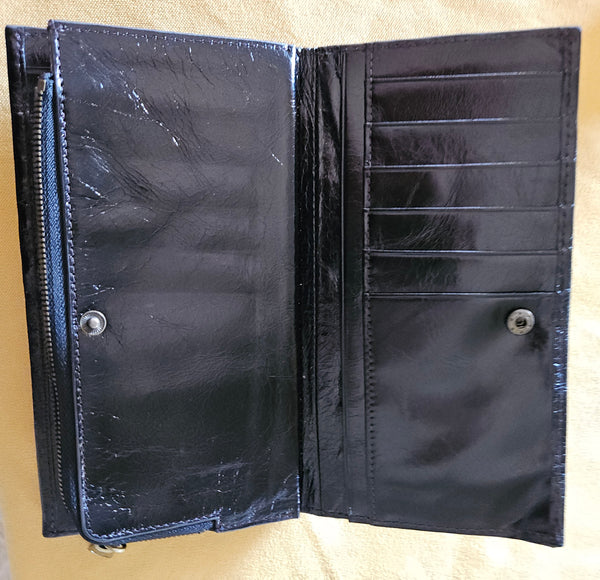 Black Leather HOBO Full Size Wallet