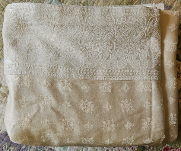 Tan Shimmery 84" x 84" Patterned Tablecloth
