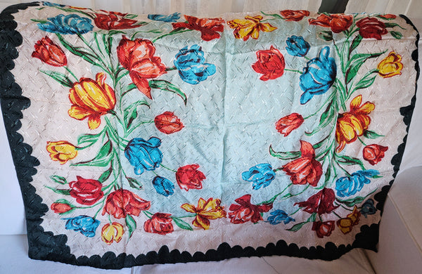 Multicolor Unbranded Floral Sheer Shawl Wrap Lightweight Bold Flower Design Chic