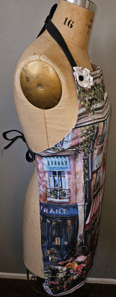 Handmade OSFM Regular Size France Themed Full Apron Paris Cooking Kitchen Chef