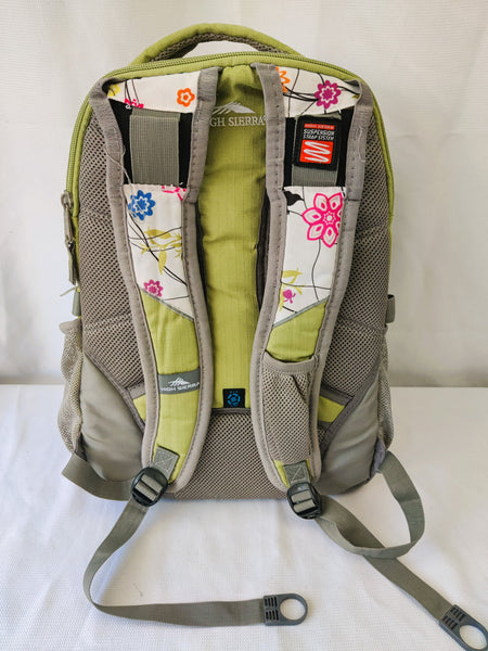 High Sierra Large Green Floral Backpack